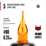 Cartouches CAM x AMI JAMES - Traceurs ronds Super Bugpin - #8 (0,25mm) - 20/boîte
